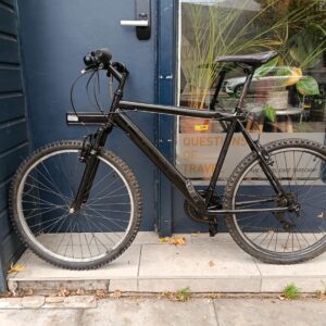 Matte black mountain bike